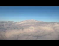 Submitter films airplane shadow on circle rainbow