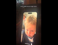 Facetime kid evil face bite