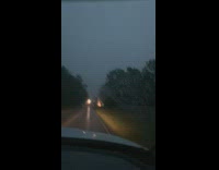 Car passenger captures lightning on road 