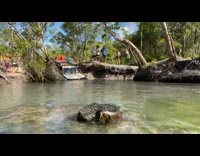 Collab SendItOfficiall - Pickup truck drives across the high river