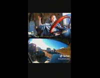 Woman drives an 18 wheeler truck on road