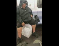 Guy brushes teeth counts cash money subway 