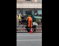 Collab winy - Construction suit hanging at trucks air vent 