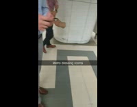 metro dressing rooms a woman changes in subway station