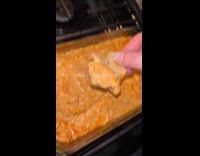 Buffalo chicken dip recipe shown by filmer
