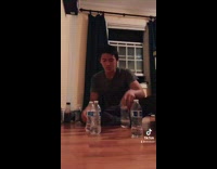 Guy grab land four bottle flip successfully