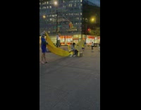 3 guys pretend they are on a shaking airplane 