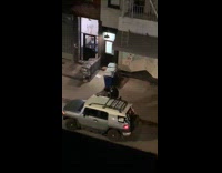 Sad guy sing outside his car street