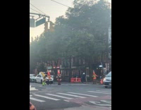 Collab winy - Five people traffic cone costume on street Part 2