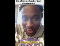 Barber blesses guy with fresh cut