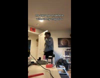 Guy grey sweater walks into room to grab chapstick