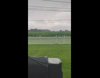 Lightning strike on green plant fields storm