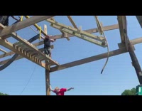 Guy jumps off American Ninja warrior obstacle course into pool