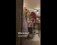 Large werewolf decoration red flannel brick building