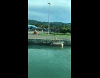 Time Lapse video of a cruise ship that leaves the dock