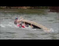 Four people fell from boat at river