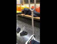 Guy on subway takes blue shoes pt. 2 