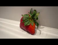 Strawberry with weird shape on the table