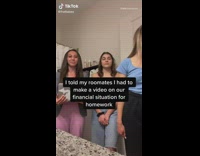 Girl lies about financial situation prank roommate