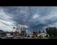 Stormy dark clouds form in the sky