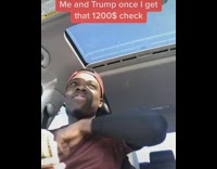 (3RD PARTY CONTENT) Guy counts money in car trump