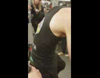 man dances awkwardly to michael jacksons thriller on subway