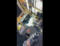 Woman eats chicken mad feeds rooster on bus