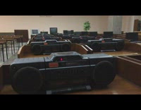 Person listen to music on radio North Korea