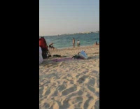 Guy swim brief beach sunset silver bag