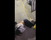 Collab ClipsIG - Woman trips out of car