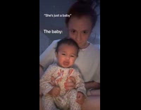 Collab ClipsIG - Baby girl goes dramatic when being filmed