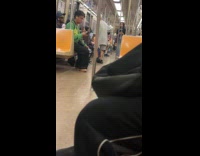 Man walking around in circles inside subway trian