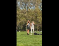 Two guys sunglasses black white selfie park