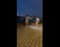 DJ walks and film video at baywalk