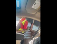 Employee taking orders in funny manner 