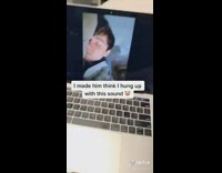 Girl pretends to hang up facetime call 