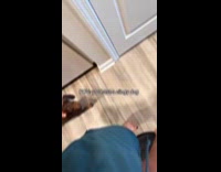 Clingy dog follows hooman around the house