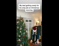 Girl gets ready to collect trash christmas 