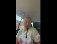 Girl in car talks about her wendys strawberry lemonade 