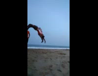 Guy lands on neck trying to flip 