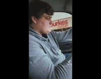 Lady Shows Man Broken Nail on Cup Holder