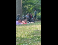 Collab WINY - Girl sit on stroller pushed by guy at the park