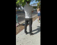 Girl in line resistance band exercise pt. 2 
