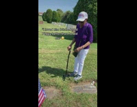 Grandma says words to her late husband 