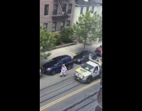 Car parade eighteen wheel truck clown costume 