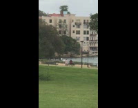 Two girls dance tiktok shore park bench