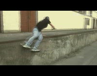 Guy parkours on ledge to Super Mario bros music and falls after backflip