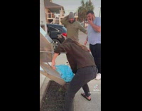 Guys laugh at friend trying to get ice 