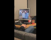 Guy brings computer and keyboard tim hortons