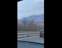 Submitter shows mountains turned red during sunset